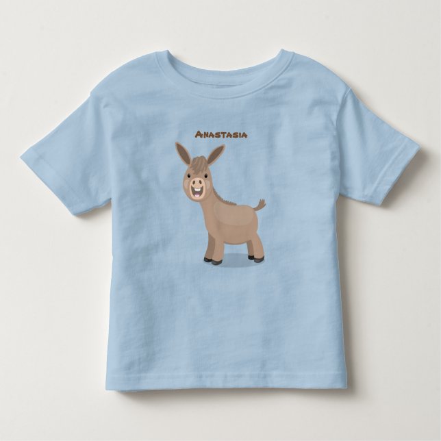 Niedliche Miniatur-Esel-Cartoon-Abbildung Kleinkind T-shirt (Vorderseite)