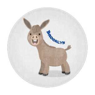 Niedliche Miniatur-Esel-Cartoon-Abbildung Schneidebrett