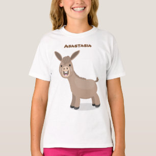 Niedliche Miniatur-Esel-Cartoon-Abbildung T-Shirt