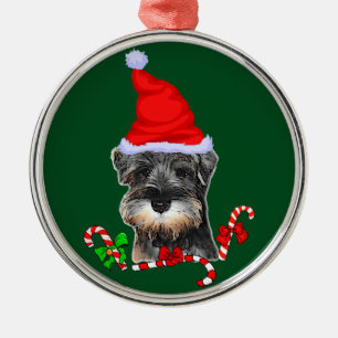 Niedliche Miniatur-Schnauzer-Weihnacht Ornament Aus Metall