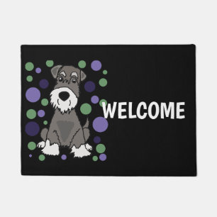 Niedliche Miniaturschnauzer-Hunde-und Kreis-Muster Fußmatte