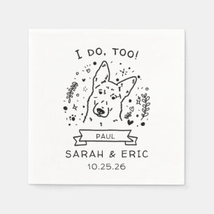 Niedliche Minimal Doodle German Sherpherd Dog Wedd Serviette