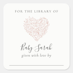 Niedliche Minimal Dusky Blush Blues Heart Baby Lib Quadratischer Aufkleber