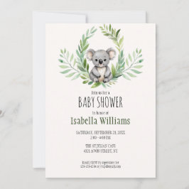 Niedliche Minimal Koala Bear Babydusche Einladung