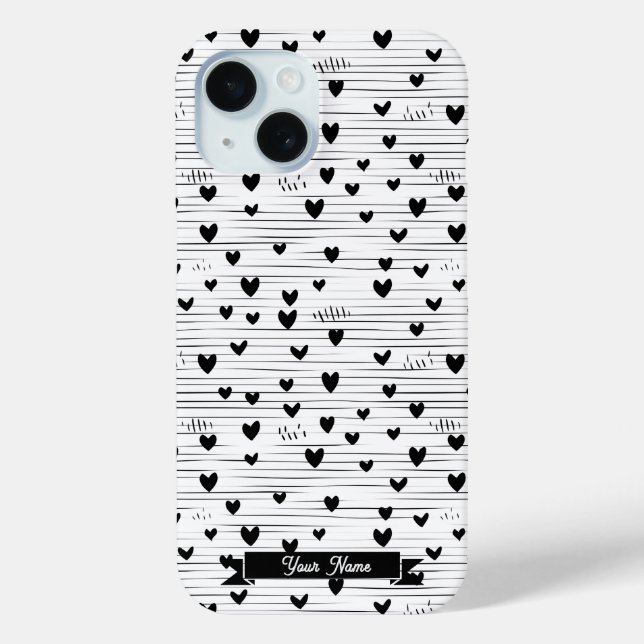 Niedliche Minimalistische Abstrakt Line Liebe Schw Case-Mate iPhone Hülle (Rückseite)