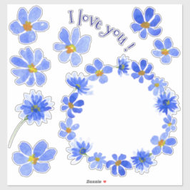 Niedliche Minimalistische Aquarellfarben-Blume Car Aufkleber