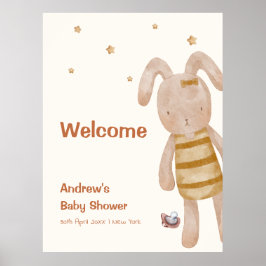 Niedliche Minimalistische Boho Bunny Toy Baby Dusc Poster