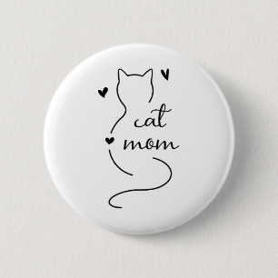 Niedliche minimalistische Cat Mam Cat Mama Kitty K Button