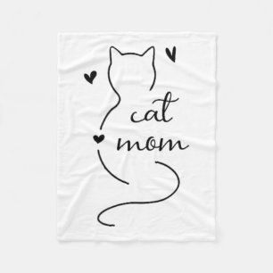 Niedliche minimalistische Cat Mam Cat Mama Kitty K Fleecedecke