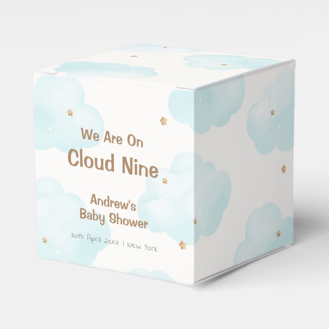 Niedliche Minimalistische Cloud Nine Stars Kinderd Geschenkschachtel (Vorderseite)