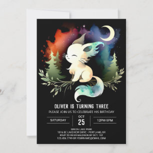 Niedliche Minimalistische Katze Geburtstag Einladung