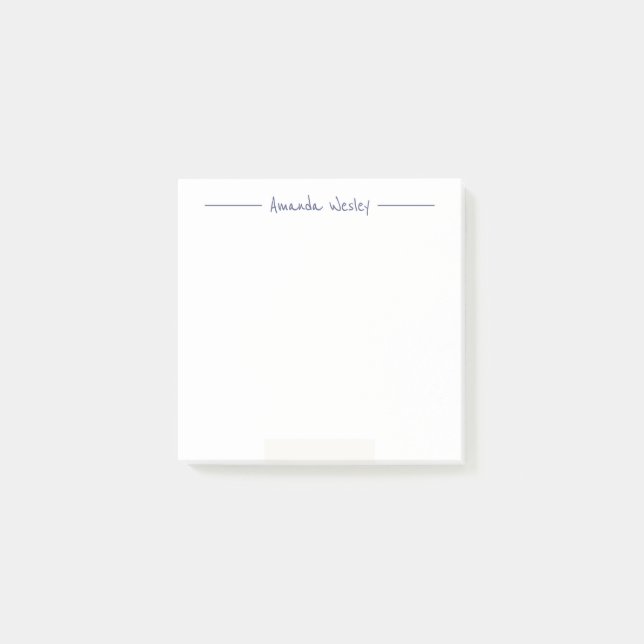 Niedliche Minimalistische Lila Monogramm Vollname Post-it Klebezettel (Vorderseite)