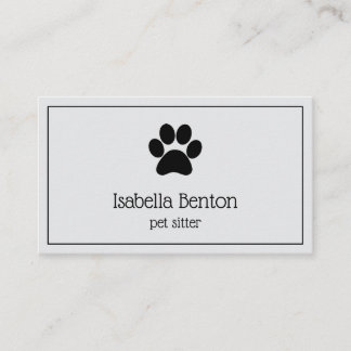 Niedliche Minimalistische Pet Sitter Dog Walker Pa Visitenkarte