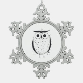 Niedliche Minimalistische Schale - Handgezeichnete Schneeflocken Zinn-Ornament