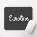 Niedliche Minimalistische Skripttypografie Name Sc Mousepad<br><div class="desc">Niedliche Minimalistische Skripttypografie Name Schwarz-weiß Maus Pad</div>