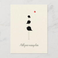 Niedliche Minimalistische Vögel Schwarzes Rot Zeic