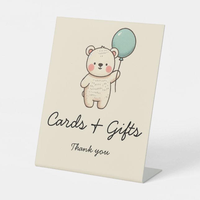 Niedliche Minimalistische Wartekarten & Geschenke Sockelschild (Vorderseite)