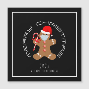 Niedliche Minimalistische Weihnachten 2021 Gingerb Magnetkarte