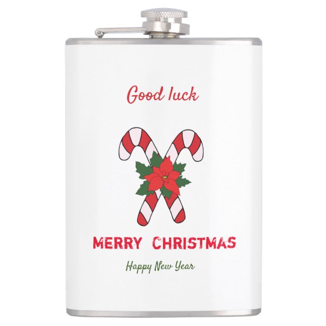 Niedliche Minimalistische Weihnachten und Neues Ja Flachmann (Vorderseite)