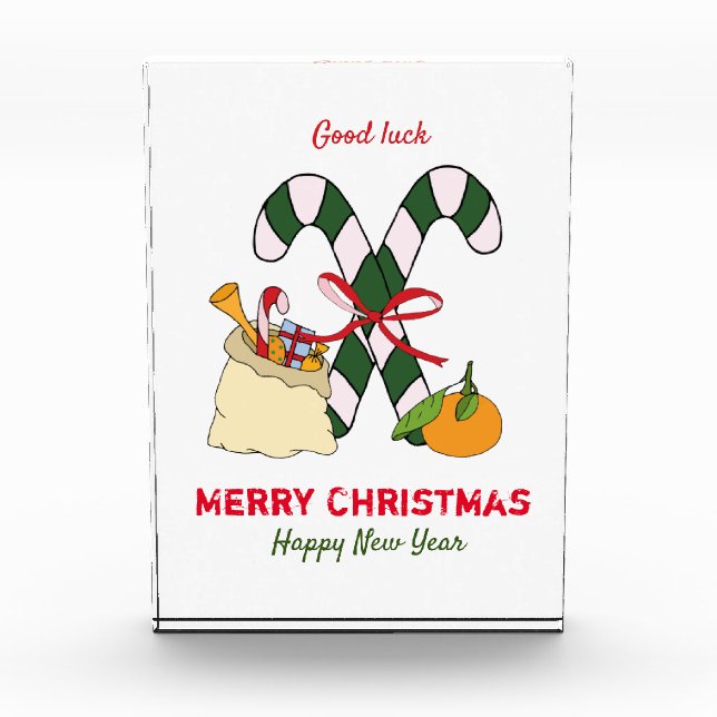 Niedliche Minimalistische Weihnachten und Neues Ja Fotoblock (Vorderseite)