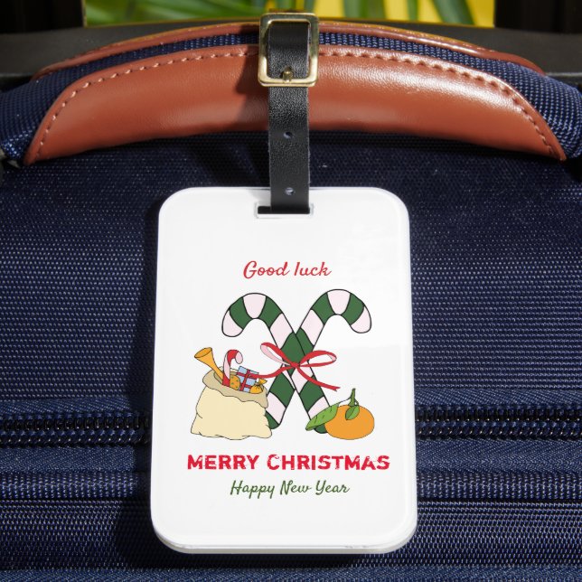 Niedliche Minimalistische Weihnachten und Neues Ja Gepäckanhänger (Vorderseite Insitu 2)
