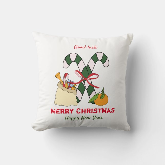 Niedliche Minimalistische Weihnachten und Neues Ja Kissen (Vorderseite)