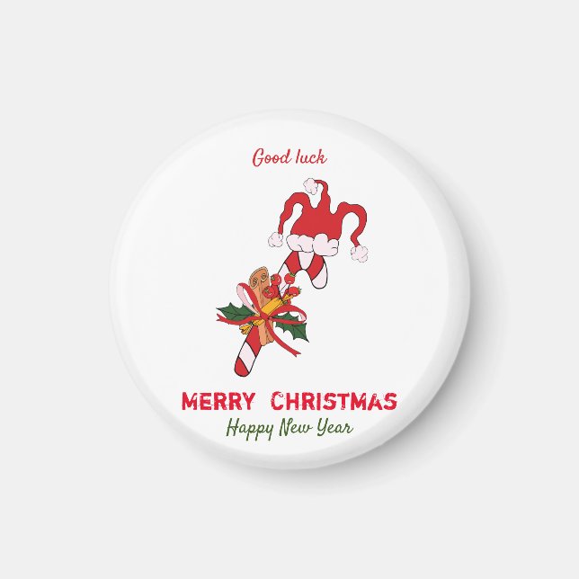 Niedliche Minimalistische Weihnachten und Neues Ja Magnet (Vorne)