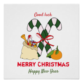 Niedliche Minimalistische Weihnachten und Neues Ja Poster