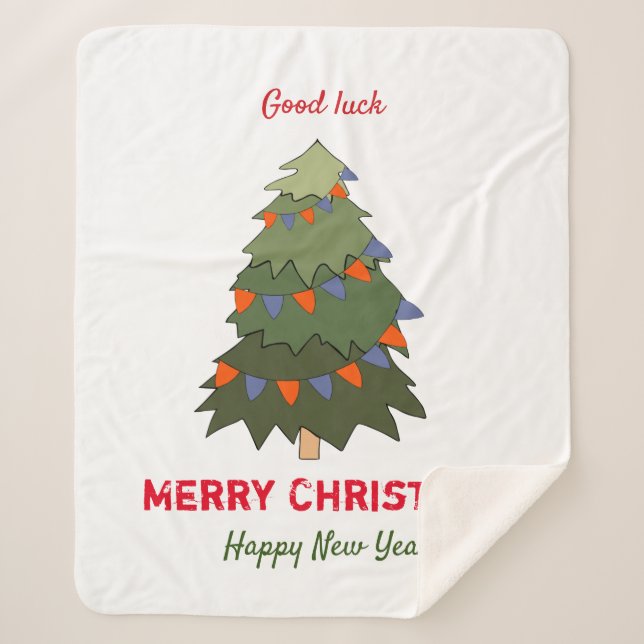 Niedliche Minimalistische Weihnachten und Neues Ja Sherpadecke (Vorderseite)