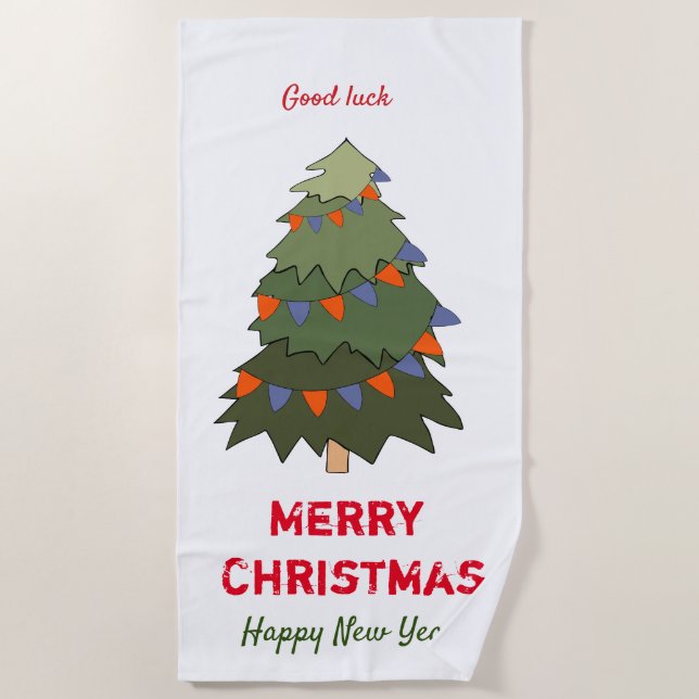 Niedliche Minimalistische Weihnachten und Neues Ja Strandtuch (Vorderseite)