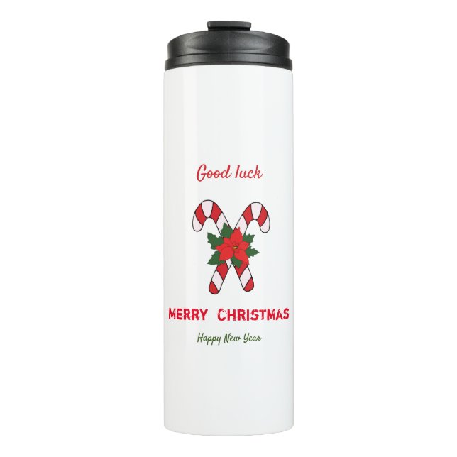 Niedliche Minimalistische Weihnachten und Neues Ja Thermosbecher (Vorderseite)