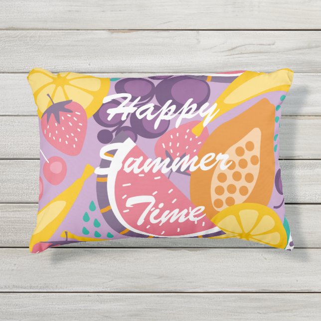 Niedliche Mischung von gemischten Früchten mit Lil Kissen Für Draußen (Vorderseite)