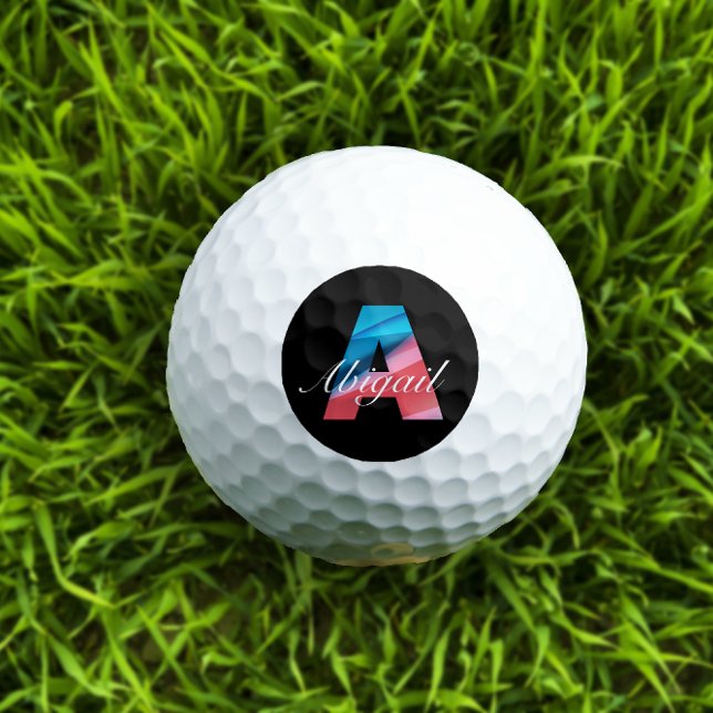 Niedliche mit Monogramm Initialaufnahme Rosa Schwa Golfball (Von Creator hochgeladen)