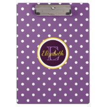 Niedliche Mit Monogramm Lila Polka Dots