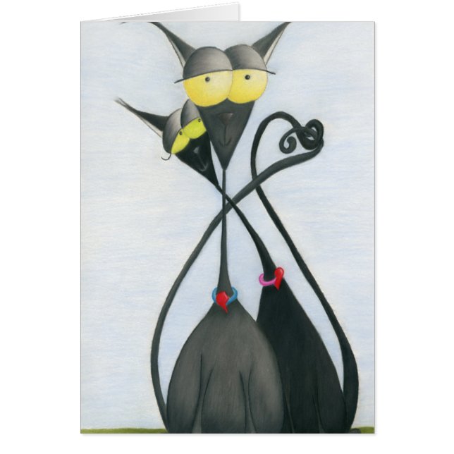 Niedliche Mitteilungskarten aus schwarzem und grau (Vorne)