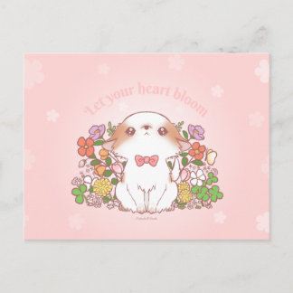 Niedliche Mochi-Blume und rosa Kawaii Postkarte
