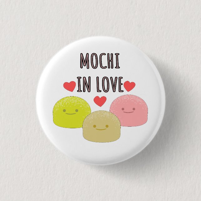 Niedliche Mochi Cartoon Zeichnungen Button (Vorderseite)