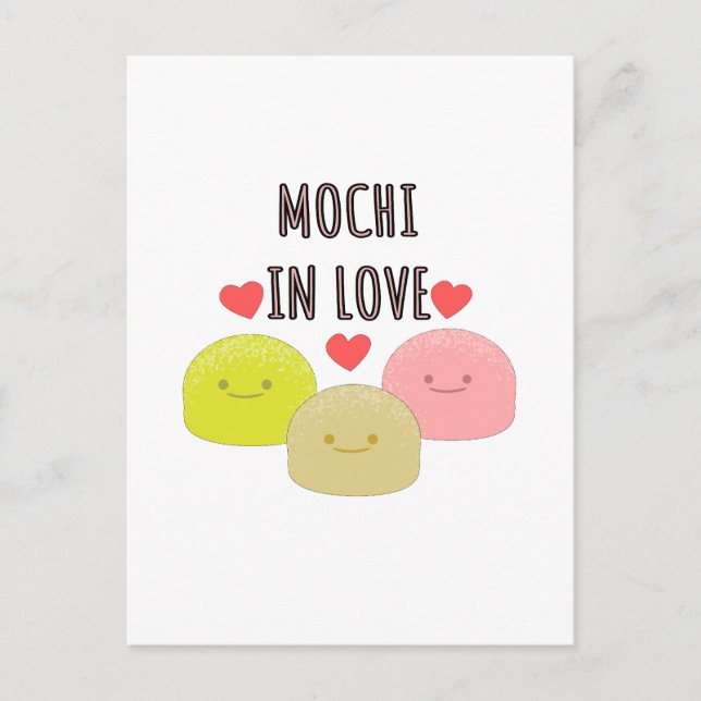 Niedliche Mochi Cartoon Zeichnungen Postkarte (Vorderseite)