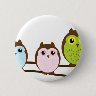 Niedliche Mod Chic Classy Destiny Owl Button