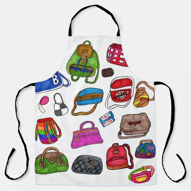 Niedliche Mode Illustriert Purpurmuster Kunstgenus Schürze (Vorderseite)