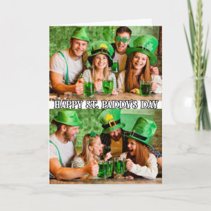 Niedliche moderne 2-Foto-Vorlage St. Paddys Feiertagskarte