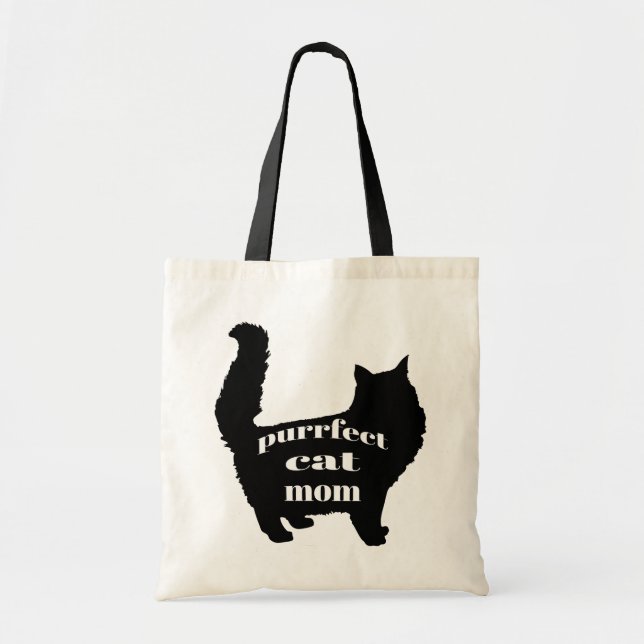 Niedliche moderne Black Cat Mama Tragetasche (Vorne)