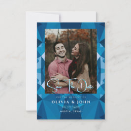 Niedliche moderne Blaue Hochzeit Save The Date