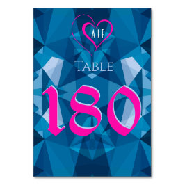 Niedliche moderne Blaue Hochzeit Tischnummer