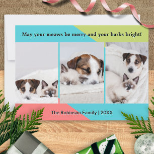 Niedliche, moderne Collage Pet Fotos Weihnachten
