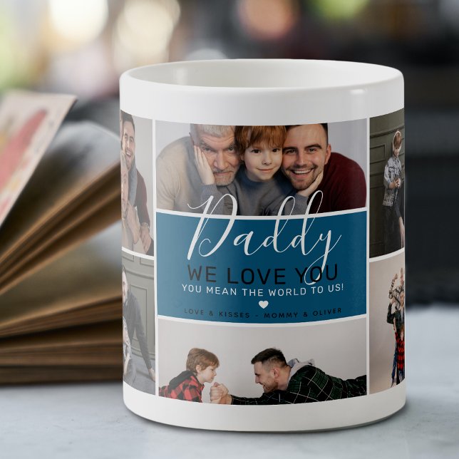 Niedliche moderne Daddy Foto Collage Geschenk Kaff Kaffeetasse (Von Creator hochgeladen)