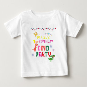 Niedliche moderne Dino Dinosaur Kid's Geburtstagsp Baby T-shirt