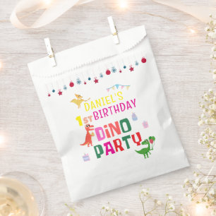 Niedliche moderne Dino Dinosaur Kid's Geburtstagsp Geschenktütchen