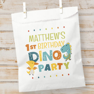Niedliche moderne Dino Dinosaur Kid's Geburtstagsp Geschenktütchen