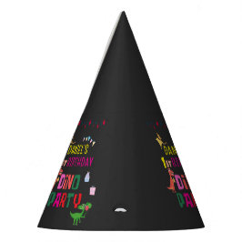 Niedliche moderne Dino Dinosaur Kid's Geburtstagsp Partyhütchen